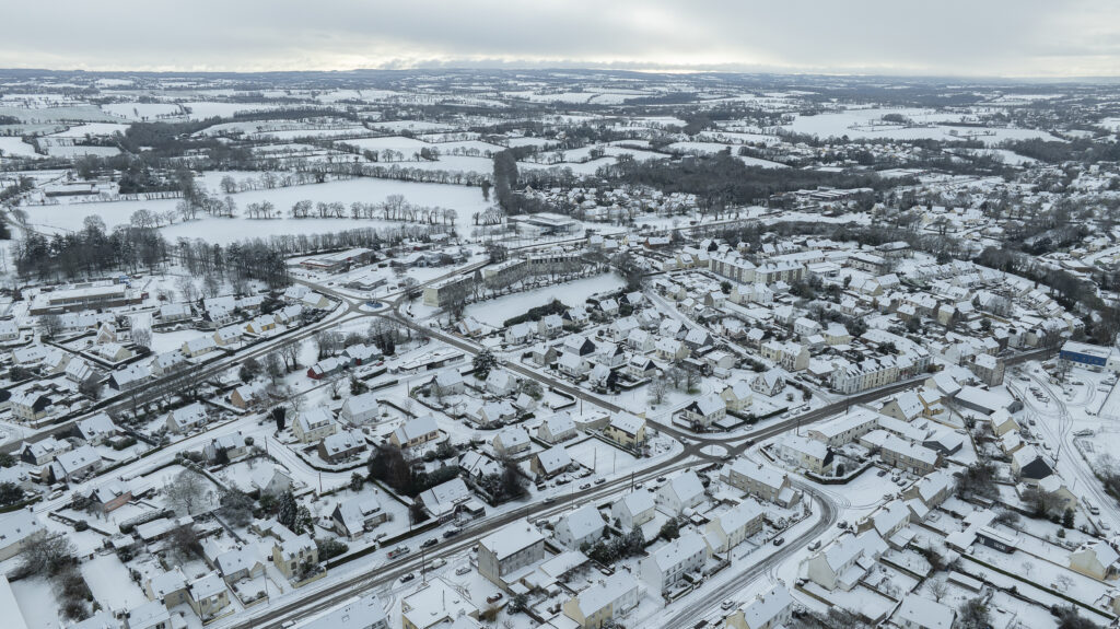 Carhaix, ville vue de dessus